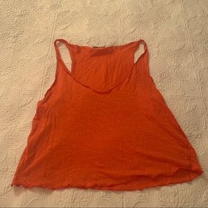 Zara Tank Top Small Orange- red distressed edges